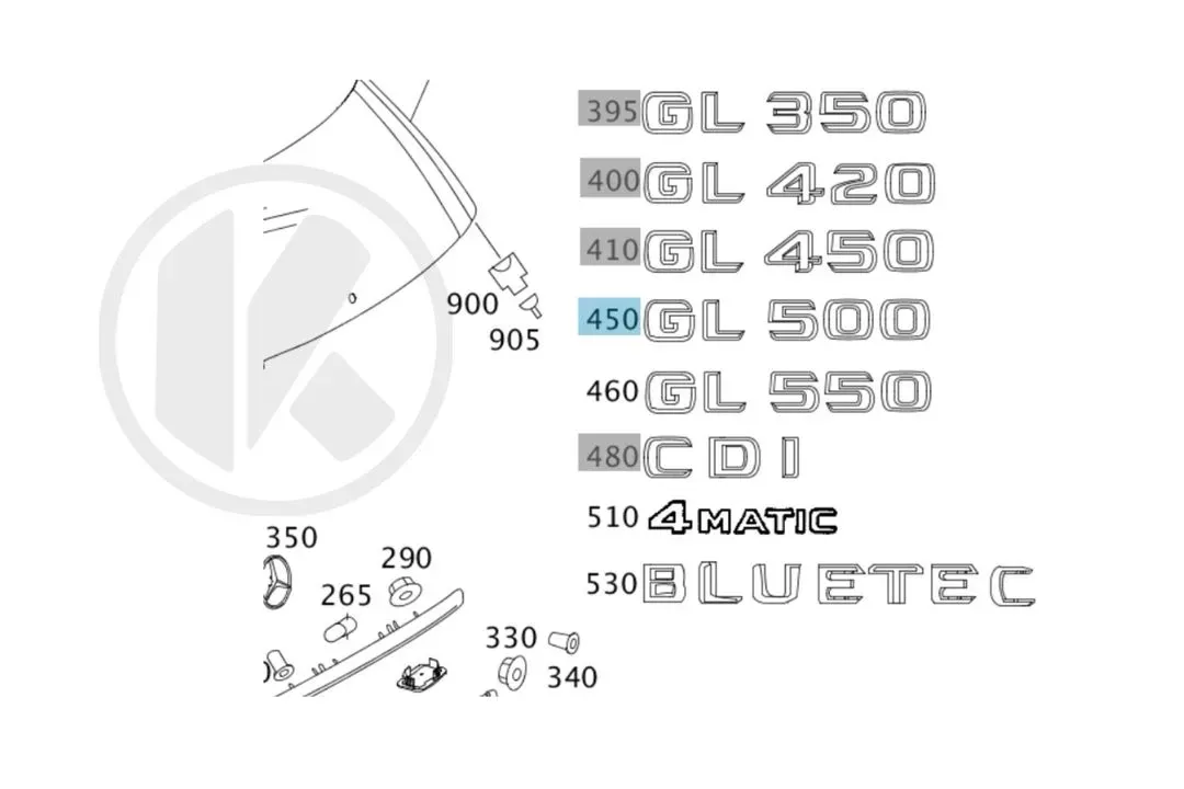 GL 500 STICKER - MODEL BADGE